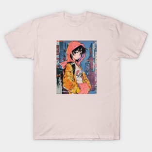 Anime Girl Retro City T-Shirt